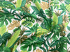 Cotton Poplin Fabric - Green Tropical Palm Leaf on Ivory