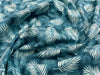 Cotton Poplin Fabric - Feather Leaf Print on Teal