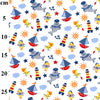 Cotton Poplin Fabric - Children's Nautical Boats Print - White