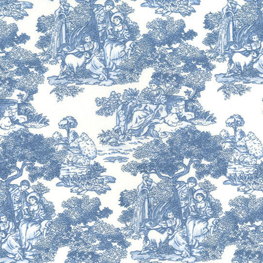 Cotton Fabric - Blue & White Willow China Print