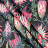Upholstery Fabric - Heavy Weight Super Soft Plush Velvet - Purple Protea Flowers