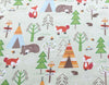 Childrens Fabrics ~ Animal Camping Fox Bear Print  ~ 100% Cotton Poplin Prints