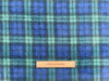 Soft Fleece Fabric - Navy Blue & Green Tartan Check - 60" wide