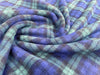 Soft Fleece Fabric - Navy Blue & Green Tartan Check - 60" wide