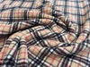 Soft Fleece Fabric - Beige Black & Red Tartan Check - 60" wide