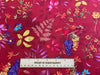 100% Cotton Fabric - Grape Vine & Floral Print on Cardinal