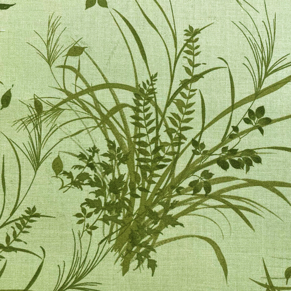 100% Cotton - Grass & Fern Print on Green