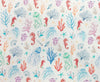 Childrens Fabrics ~ Ocean Seahorse Jellyfish Coral Starfish Print  ~ 100% Craft Cotton Prints