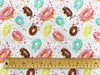 100% Cotton - Children's Fabric- Colourful Donuts & Sprinkles on White  - 60" wide