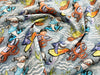 100% Cotton - Children's Fabric- Surfin' Squids & Sharks  - 60" wide
