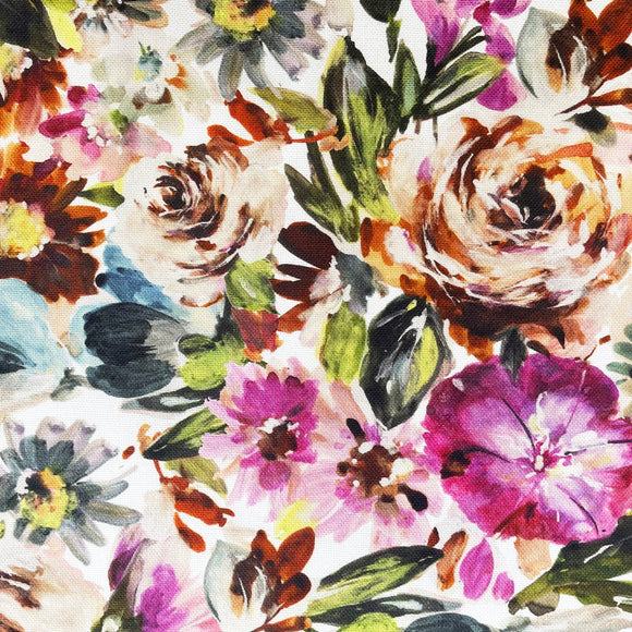Cotton Canvas Fabric - Bright Summer Multi Floral