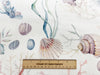 Cotton Canvas Fabric - Coral & Seashells on Ivory