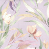 Cotton Canvas Fabric - Lily & Dragonfly on Lilac