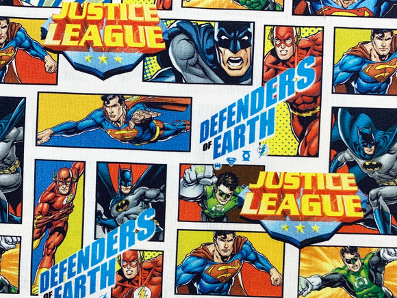 Childrens Fabric ~ Justice League Defenders of Earth Print ~100% Craft Cotton