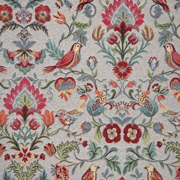 Upholstery Fabric - New World Tapestry - William Morris Strawberry Thief - Silver Grey