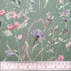 Upholstery Fabric - Cotton Rich Linen Look Canvas Material - Isola Sage Green Floral