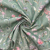 Upholstery Fabric - Cotton Rich Linen Look Canvas Material - Isola Sage Green Floral