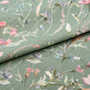 Upholstery Fabric - Cotton Rich Linen Look Canvas Material - Isola Sage Green Floral
