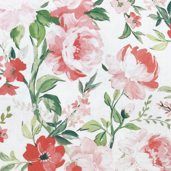 Rose & Hubble Digital Cotton Prints - Pink Peony Floral Print