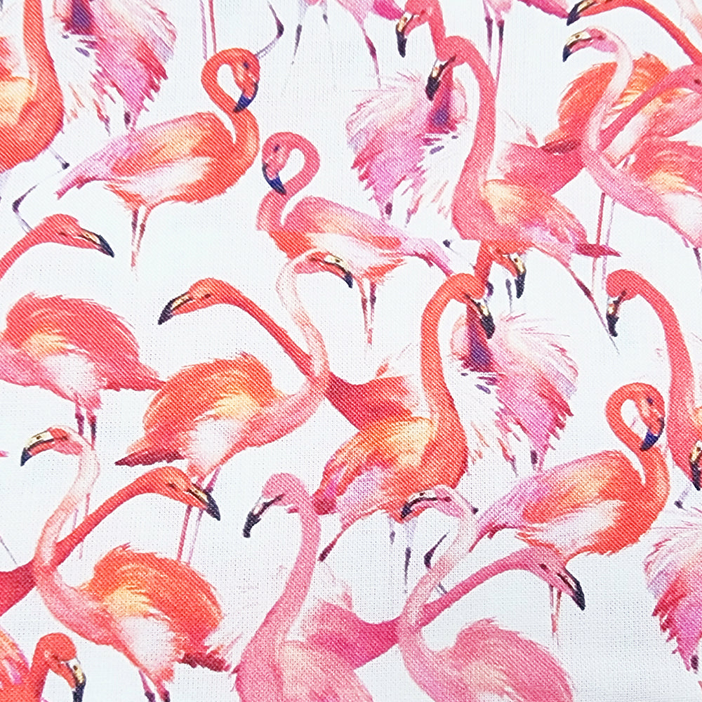 Rose & Hubble Digital Cotton Prints - Pink & Red Fabulous Flamingos