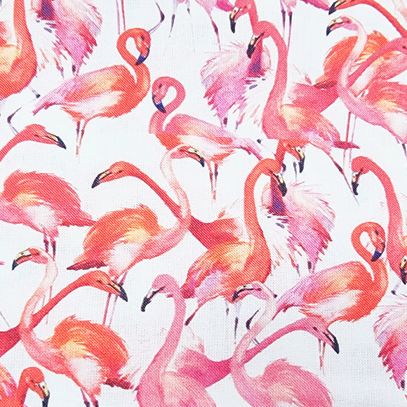 Rose & Hubble Digital Cotton Prints - Pink & Red Fabulous Flamingos