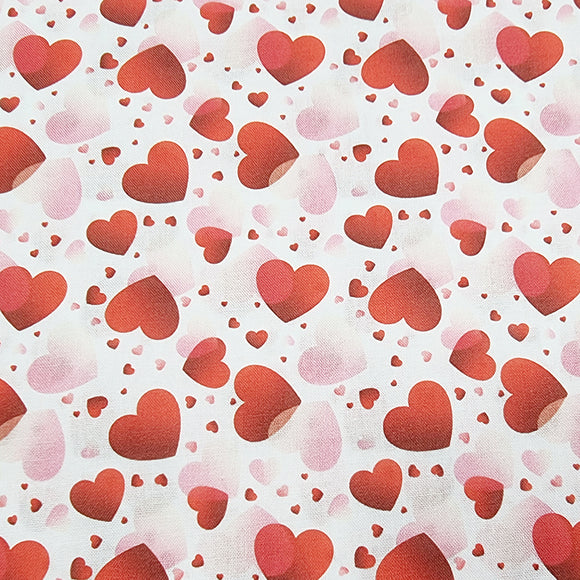 Rose & Hubble Digital Cotton Prints - Red & Pink Love Hearts