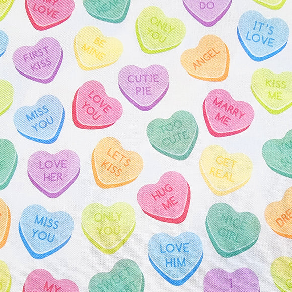 Rose & Hubble Digital Cotton Prints - Multicoloured Candy Love Hearts