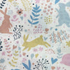 Childrens Fabric ~ Cute Spring Bunny on Cream ~ Polycotton Prints