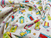 Childrens Fabric ~ Beach Huts & Star Fish on Cream ~ Polycotton Prints
