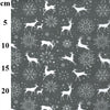 Christmas Fabric - Reindeers & Snowflakes on Grey - Polycotton Prints