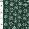 Christmas Fabric - White Snowflakes on Green - Polycotton Prints