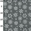 Christmas Fabric - White Snowflakes on Grey - Polycotton Prints