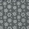 Christmas Fabric - White Snowflakes on Grey - Polycotton Prints