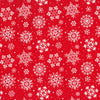Christmas Fabric - White Snowflakes on Red - Polycotton Prints