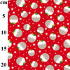 Christmas Fabric - Christmas Puddings on Red - Polycotton Prints