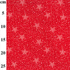 Christmas Fabric - Snow Stars on Red - Polycotton Prints