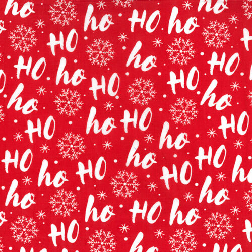 Christmas Fabric - Red & White Ho Ho Ho! - Polycotton Prints