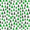 Christmas Fabric - Green Trees on White - Polycotton Prints