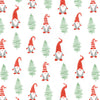 Christmas Fabric - Cute Xmas Gonks on White - Polycotton Prints