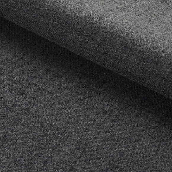 Upholstery Fabric Arran Faux Wool Curtain Cushion Fabric Material - Charcoal Grey