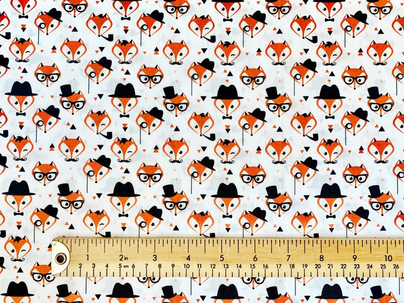 Childrens Fabric ~ Fantastic Fox Print ~100% Cotton Poplin Prints