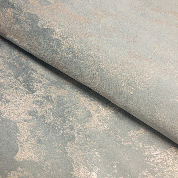 Upholstery Fabric - Avalon Marbled Velour Velvet - Glacier Grey & Silver