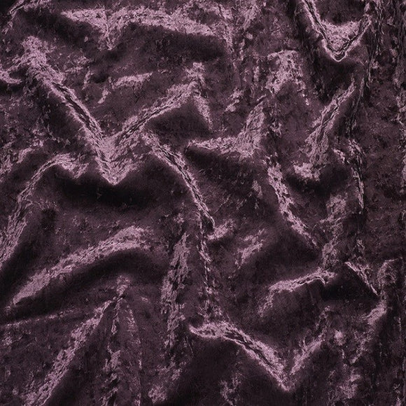 Upholstery Fabric Marble Velour Crushed Velvet Curtain Cushion Material - Aubergine - Purple