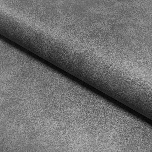 Upholstery Fabric - Navada Faux Leather - Marble Effect Slate Grey
