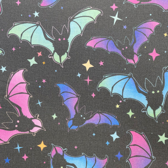 Rose & Hubble Digital Halloween Cotton Prints - Acid Bats