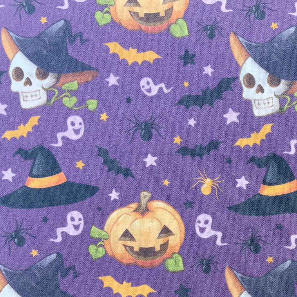 Rose & Hubble Digital Halloween Cotton Prints - Witches Hats & Pumpkins