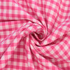 Polycotton 1/4" Gingham Cerise Pink & White Check Craft Fabric Material Metre