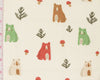 Soft Touch Brushed Cotton Winceyette Fabric - Cream Cute Forest Bears Fabric