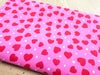 Polycotton Fabric - Pink & Red Love Heart Print - Craft Fabric Material Metre