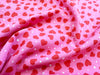 Polycotton Fabric - Pink & Red Love Heart Print - Craft Fabric Material Metre